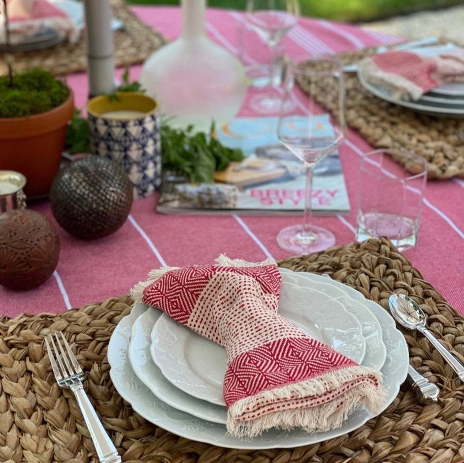 Bodrum Napkin & Cisco Towel in red, Sag Harbor, NY